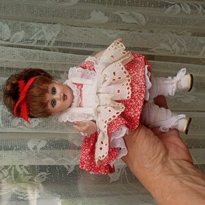 1985 Vintage Reproduction  Miniature Porcelain Doll
